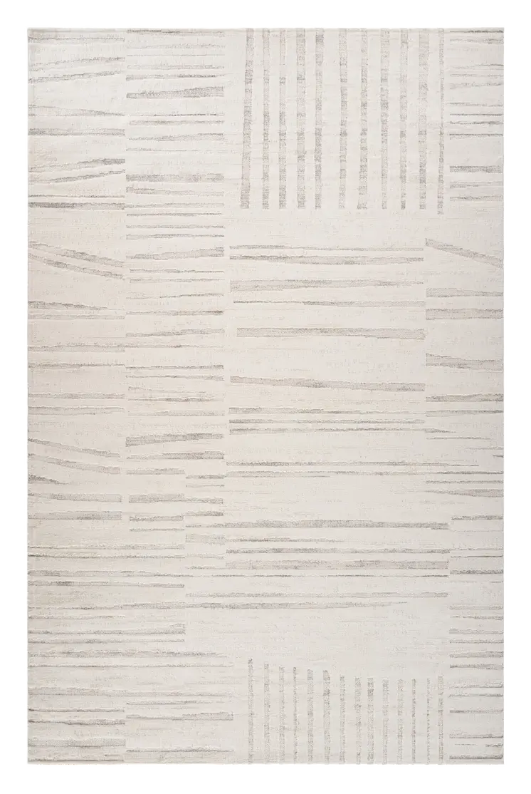 4' X 6' Gray and Beige Geometric Distressed Area Rug