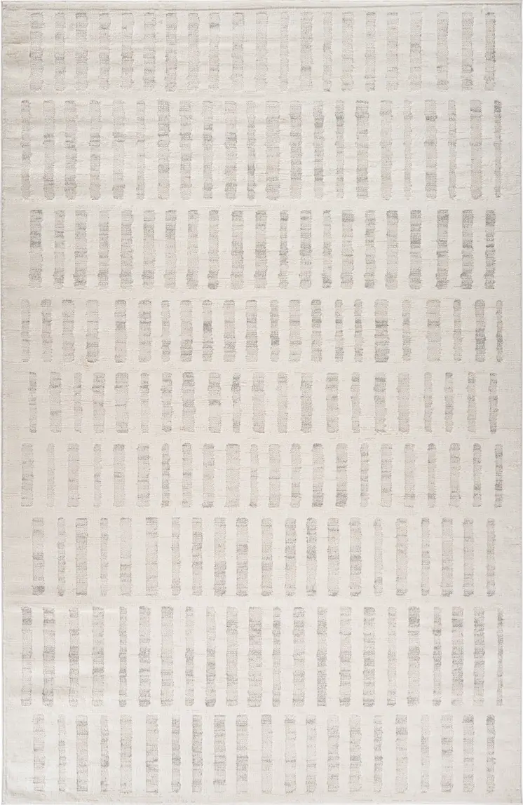 2' X 5' Gray and Beige Geometric Distressed Area Rug