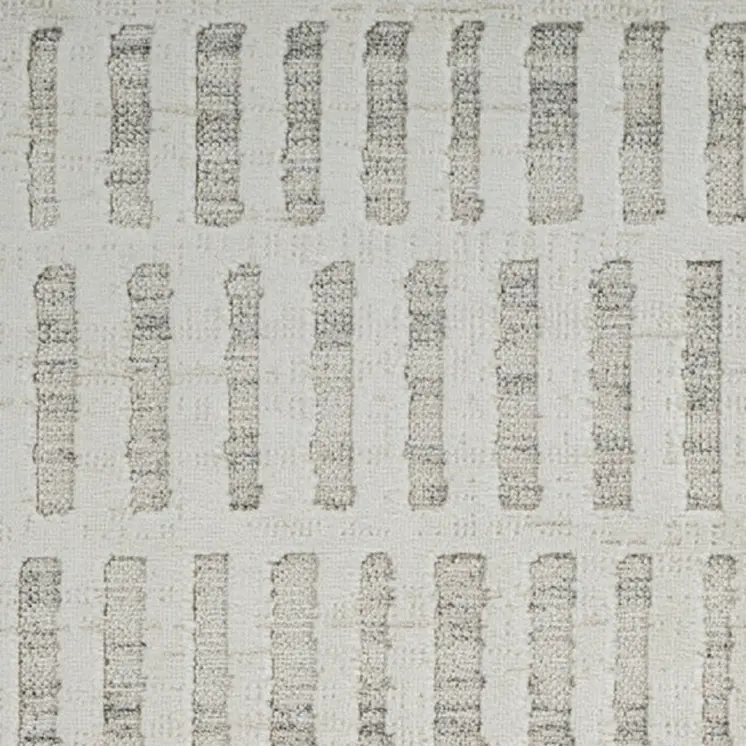 8' Gray and Beige Geometric Distressed Runner Rug