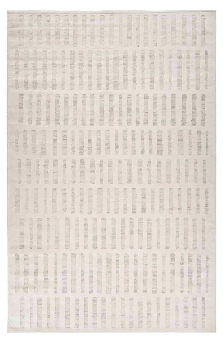 5' X 8' Gray and Beige Geometric Distressed Area Rug