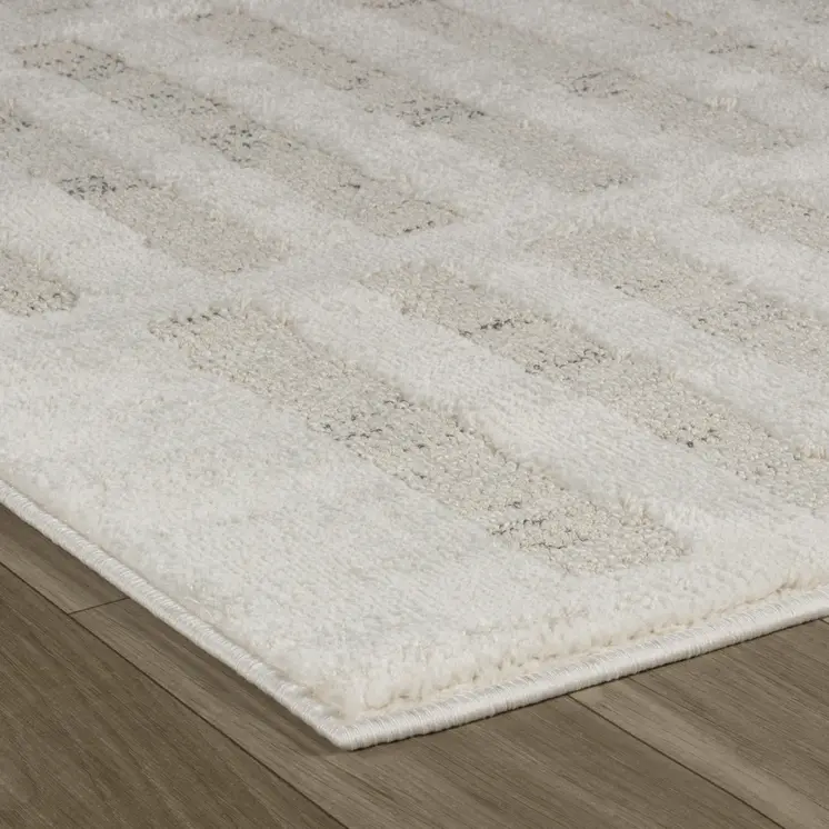 5' X 8' Gray and Beige Geometric Distressed Area Rug