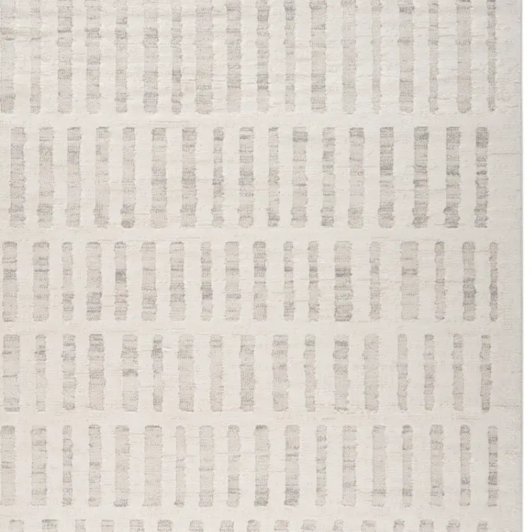 7' X 10' Gray and Beige Geometric Distressed Area Rug