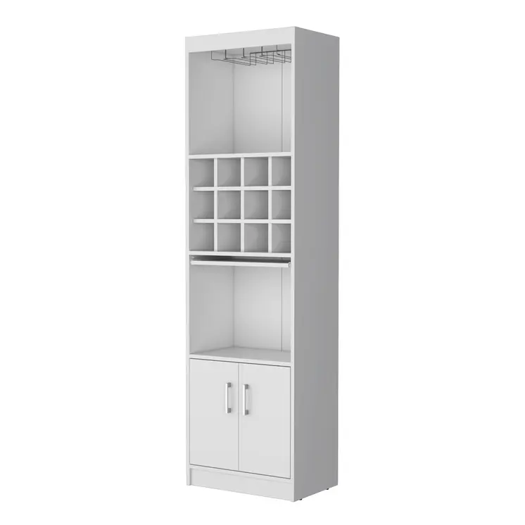 71" White Wood Bar Cabinet With Two Doors