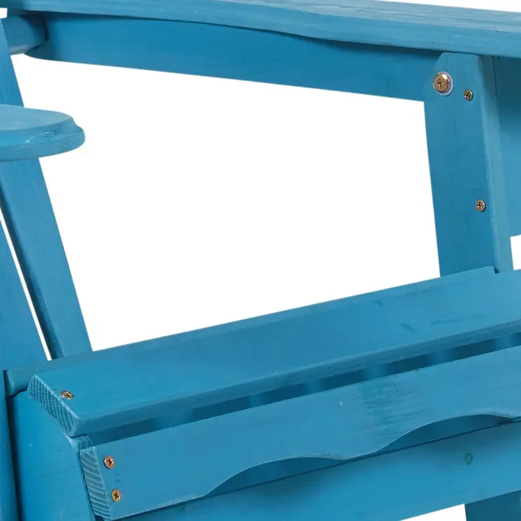32" Blue Solid Wood Outdoor Folding Stacking Adirondack Chair