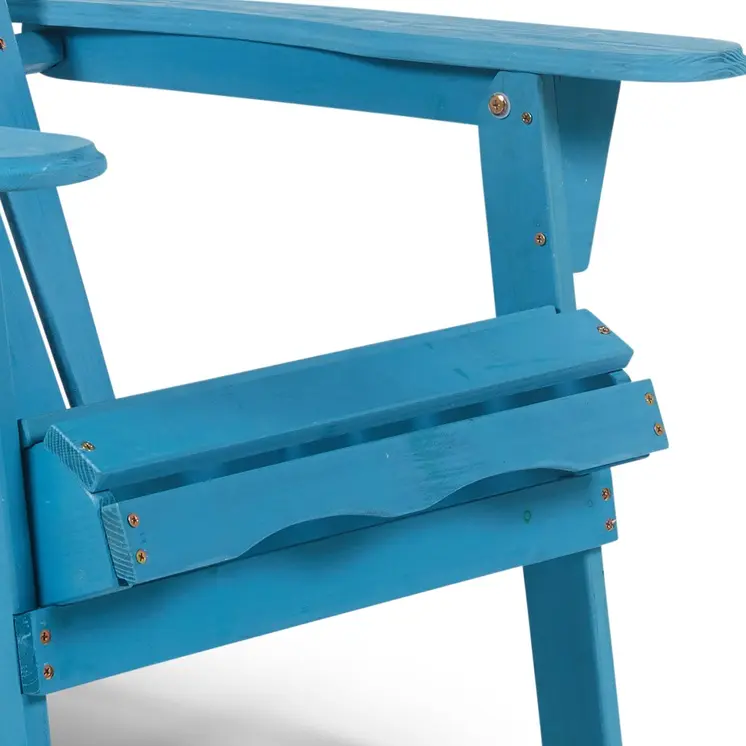 32" Blue Solid Wood Outdoor Folding Stacking Adirondack Chair