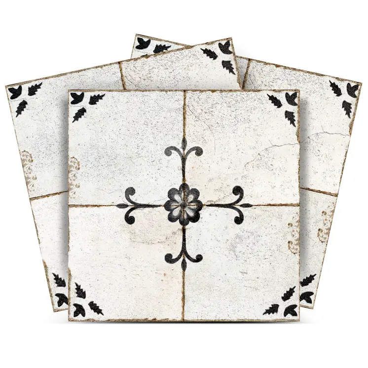 5" x 5" Dark Gray and Silver Ave Mosaic Peel and Stick Removable Tiles