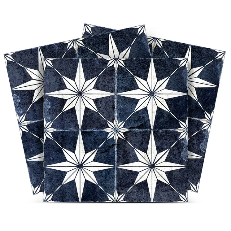8" x 8" Blue and White Smoke Ash Mosaic Peel and Stick Removable Tiles