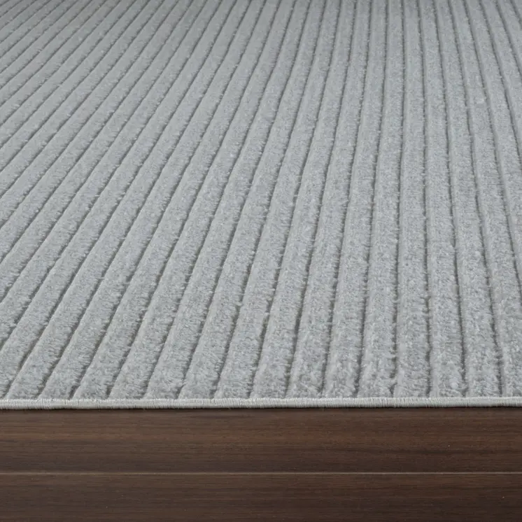 8' X 10' Cream and Beige Striped Distressed Indoor Outdoor Area Rug