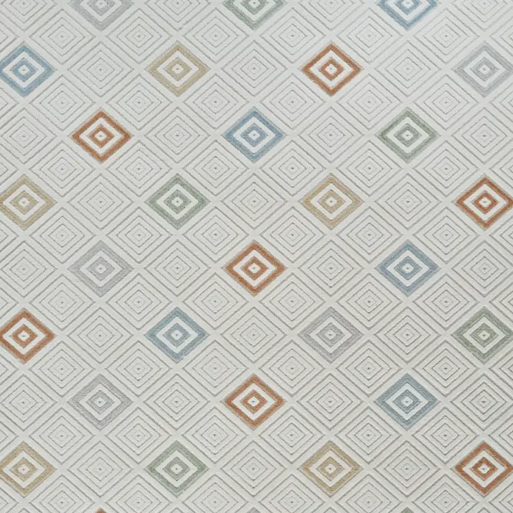 8' X 10' Cream and Beige Geometric Distressed Indoor Outdoor Area Rug