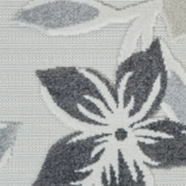 8' X 10' Cream And Gray Floral Distressed Indoor Outdoor Area Rug