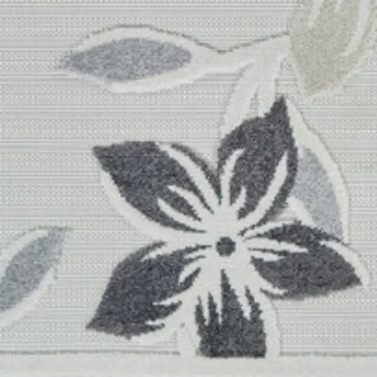 8' X 10' Cream And Gray Floral Distressed Indoor Outdoor Area Rug