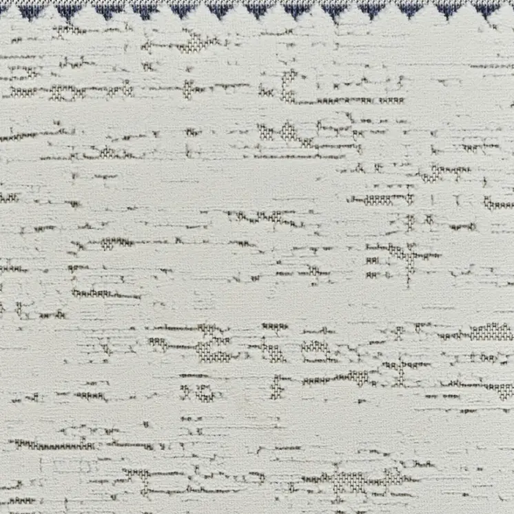 3' X 5' Blue and Cream Abstract Distressed Indoor Outdoor Area Rug