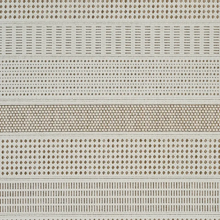 5' X 7' Beige And Brown Geometric Distressed Indoor Outdoor Area Rug