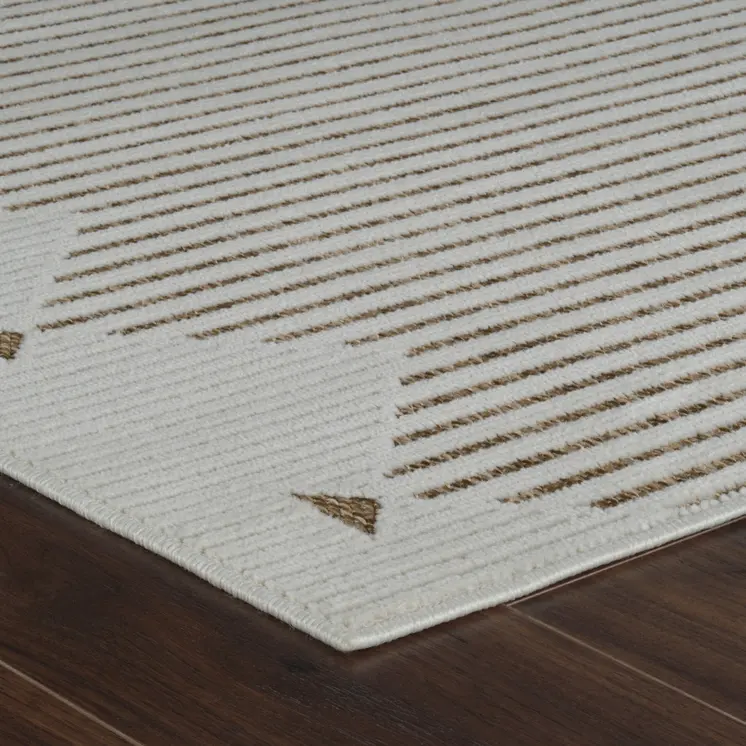8' X 10' Beige and Brown Geometric Distressed Indoor Outdoor Area Rug