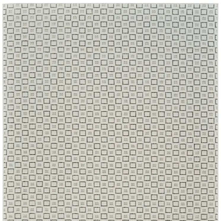 4' X 6' Cream and Beige Geometric Distressed Indoor Outdoor Area Rug