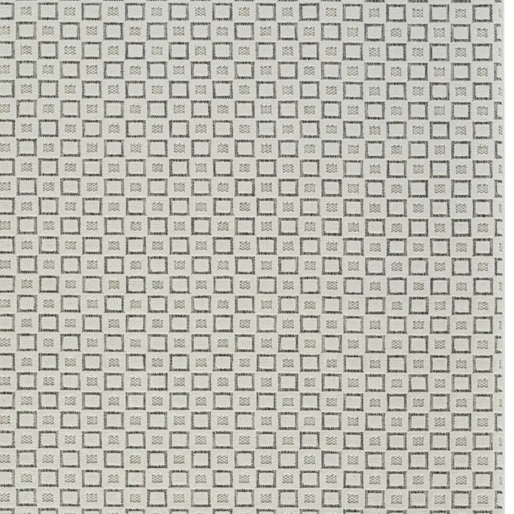 6' X 9' Cream and Beige Geometric Distressed Indoor Outdoor Area Rug
