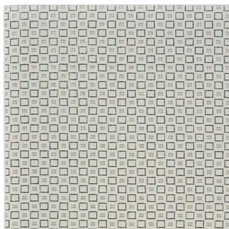 8' X 10' Cream and Beige Geometric Distressed Indoor Outdoor Area Rug