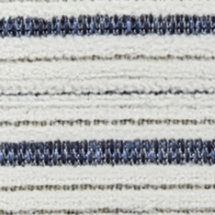 3' X 5' Blue and Cream Striped Distressed Indoor Outdoor Area Rug