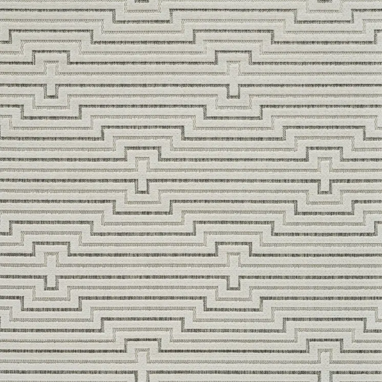 8' X 10' Cream and Beige Geometric Distressed Indoor Outdoor Area Rug