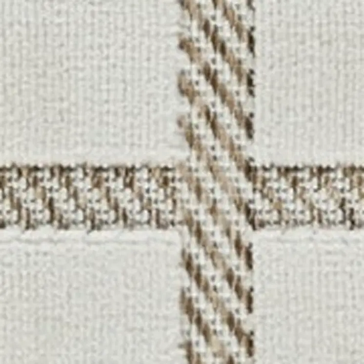 10' Cream and Beige Geometric Distressed Indoor Outdoor Runner Rug