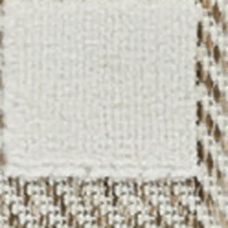 3' X 5' Cream and Beige Geometric Distressed Indoor Outdoor Area Rug