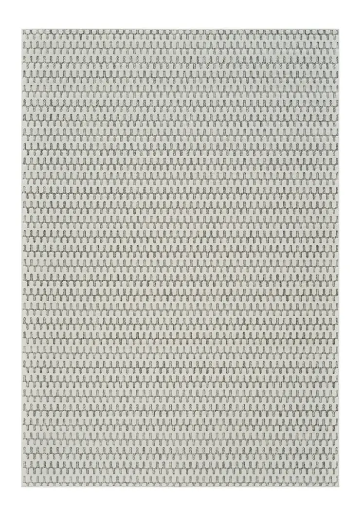 8' X 10' Cream and Beige Geometric Distressed Indoor Outdoor Area Rug