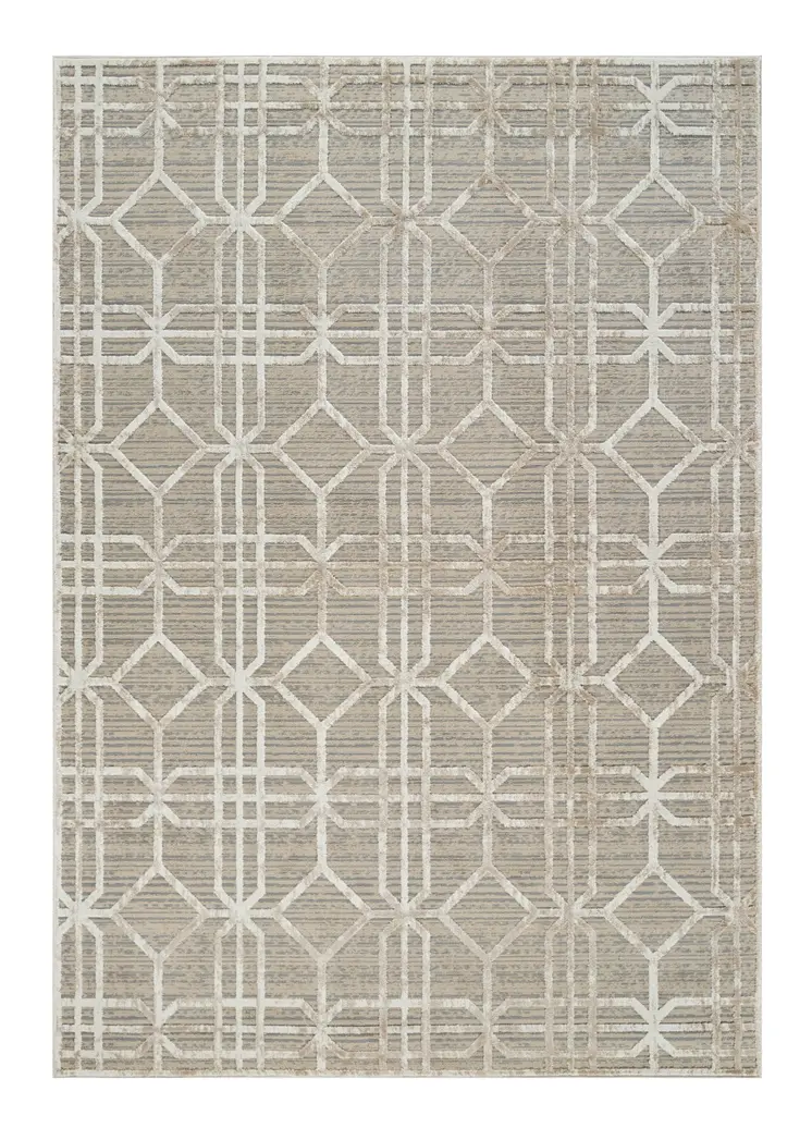 8' X 11' Beige and Brown Abstract Distressed Area Rug