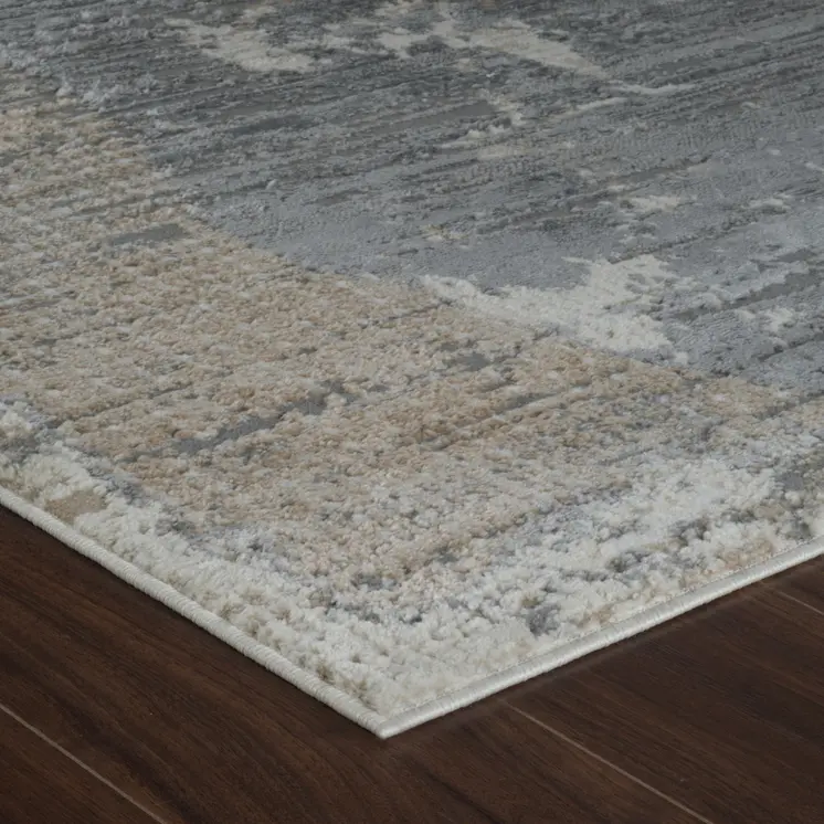 4' X 6' Gray and Cream Abstract Distressed Area Rug