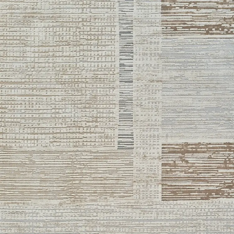 5' X 8' Beige and Brown Abstract Distressed Area Rug