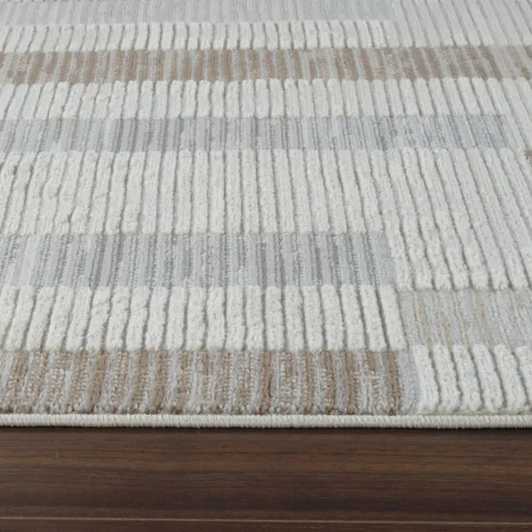 4' X 6' Beige and Brown Abstract Distressed Area Rug