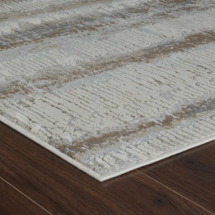 8' X 11' Beige and Brown Abstract Non Skid Area Rug