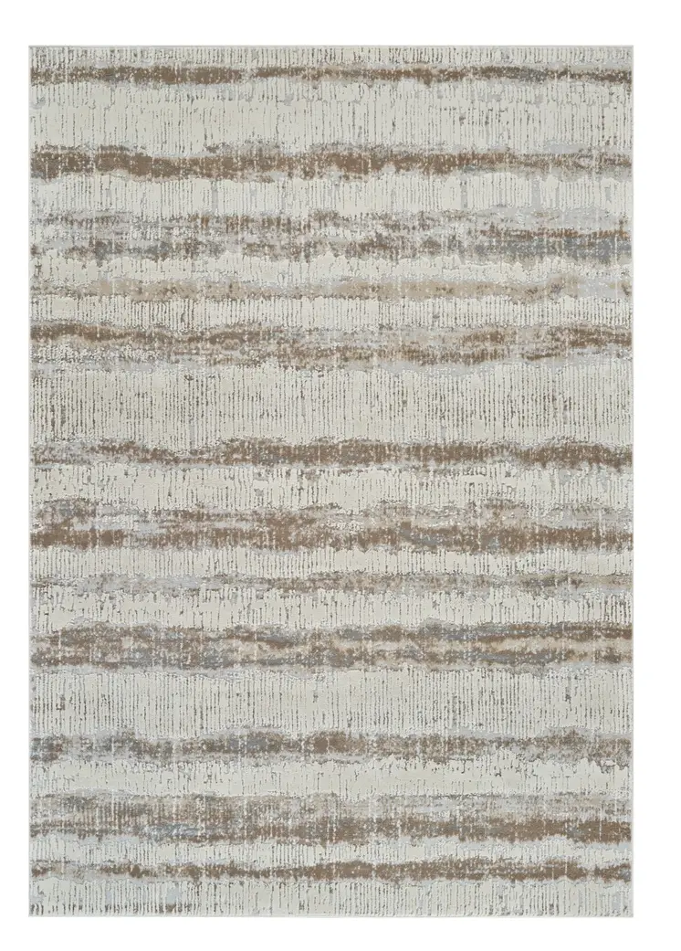 8' X 11' Beige and Brown Abstract Non Skid Area Rug
