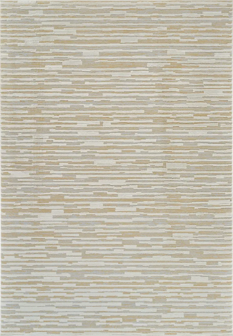 7' X 10' Beige and Brown Abstract Distressed Area Rug