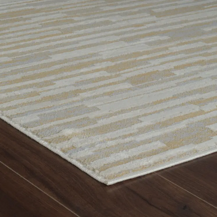 7' X 10' Beige and Brown Abstract Distressed Area Rug