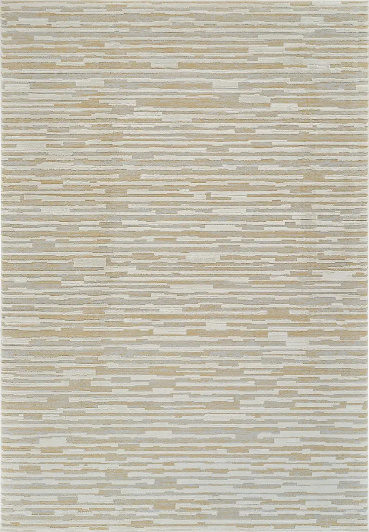 7' X 10' Beige and Brown Abstract Distressed Area Rug