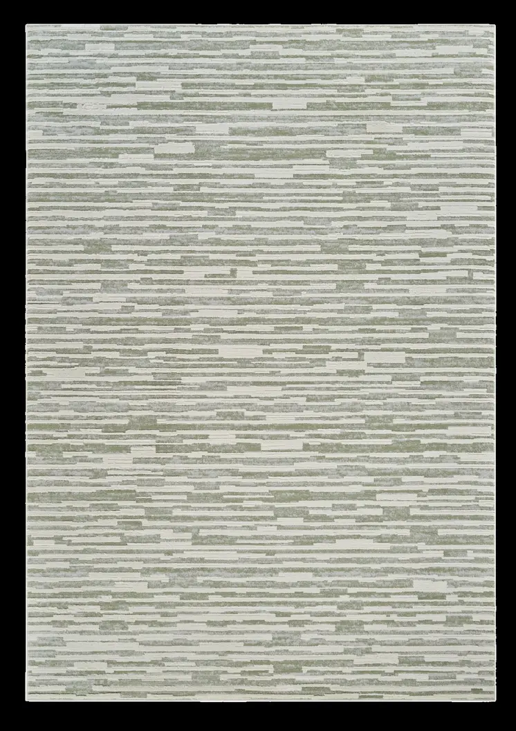 7' X 10' Beige and Green Abstract Distressed Area Rug