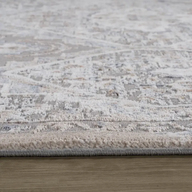 4' X 6' Blue and Gray Oriental Distressed Area Rug