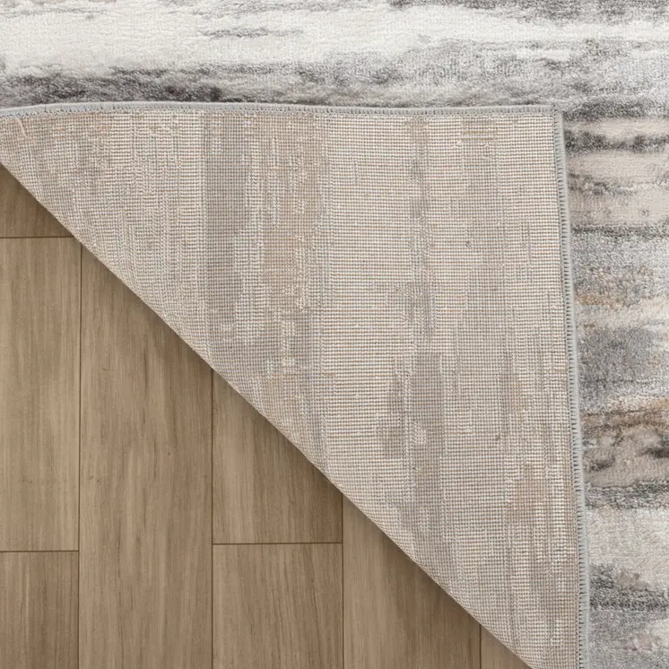 5' X 8' Beige and Gray Abstract Distressed Area Rug