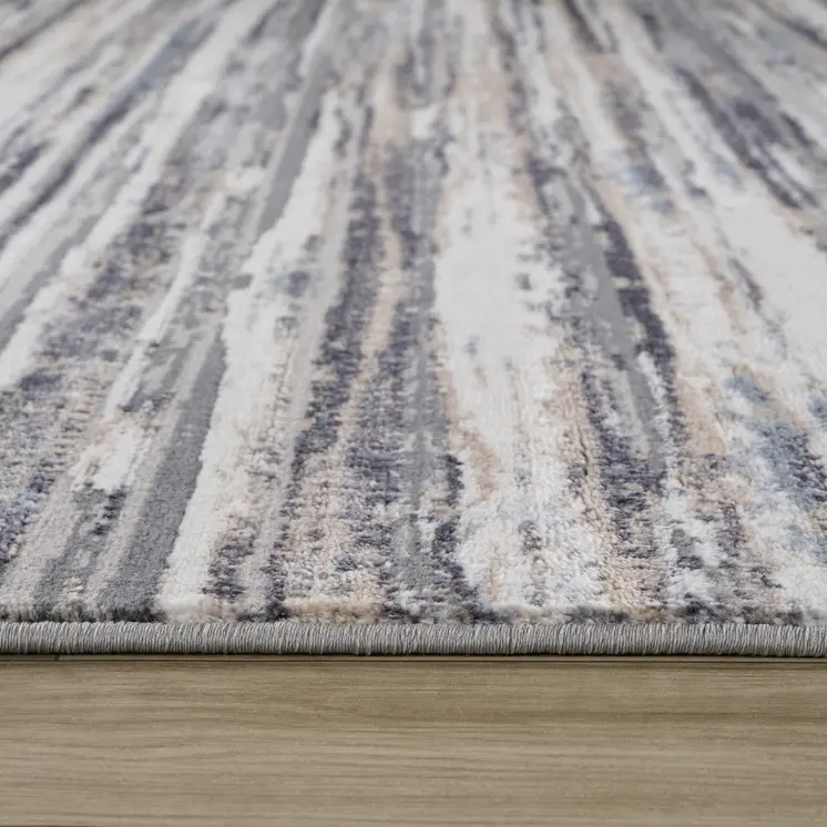 8' X 11' Blue and Gray Abstract Distressed Area Rug