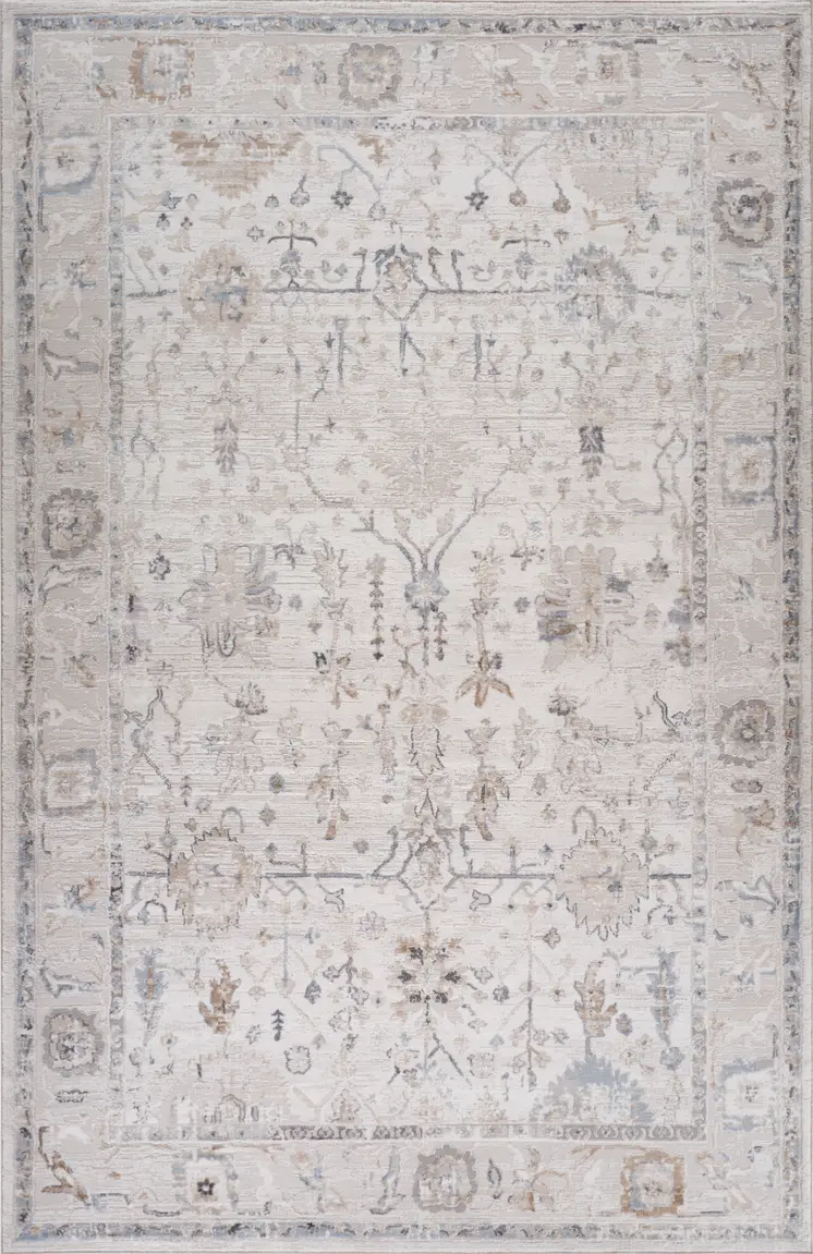4' X 6' Beige and Ivory Abstract Distressed Area Rug