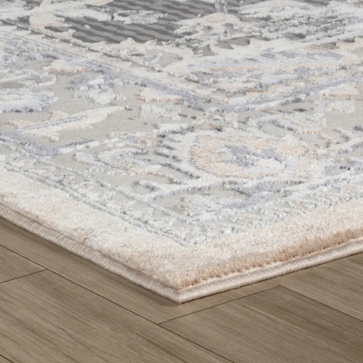 5' X 8' Gray and Brown Oriental Distressed Area Rug