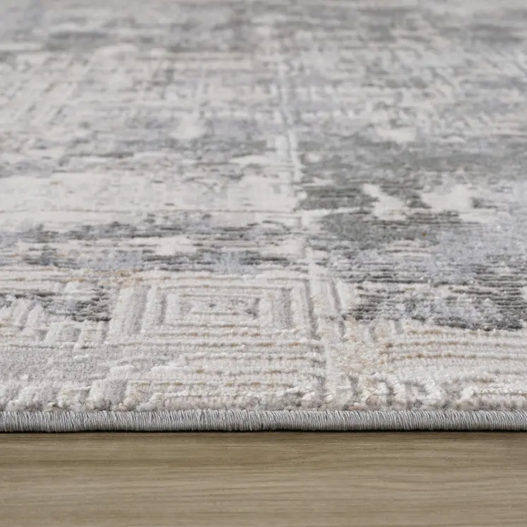 4' X 6' Gray and Beige Abstract Distressed Area Rug