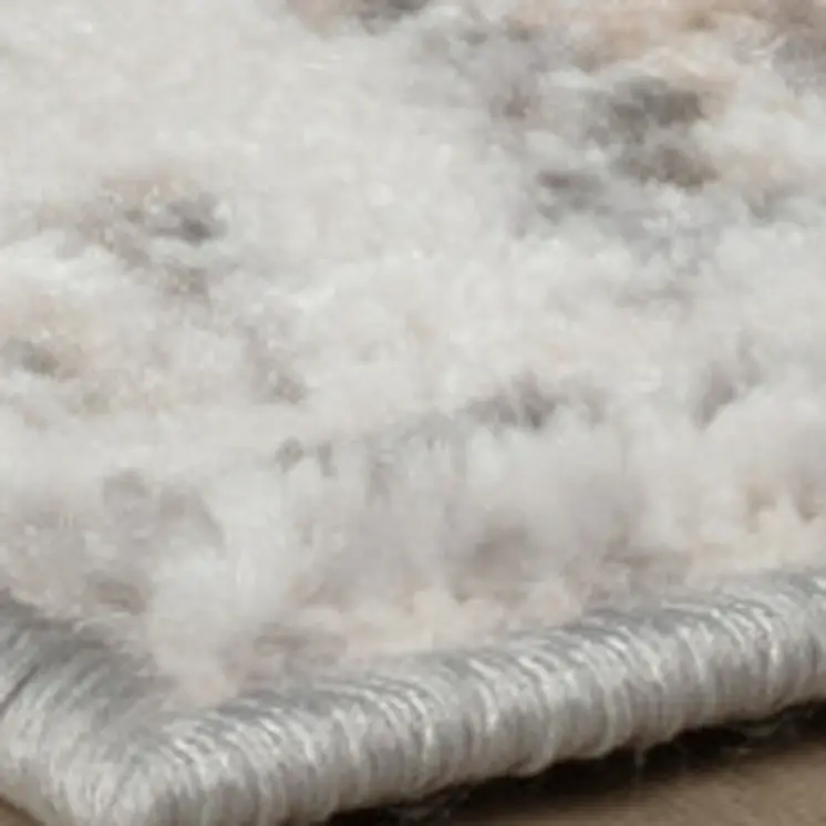 8' X 11' Beige and Gray Abstract Worn Faded Area Rug