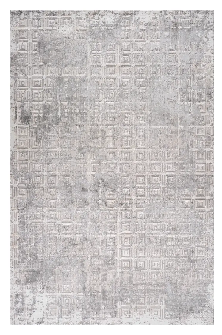 8' X 11' Beige and Gray Abstract Worn Faded Area Rug