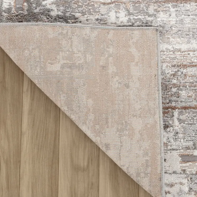 5' X 8' Gray and Brown Abstract Distressed Area Rug