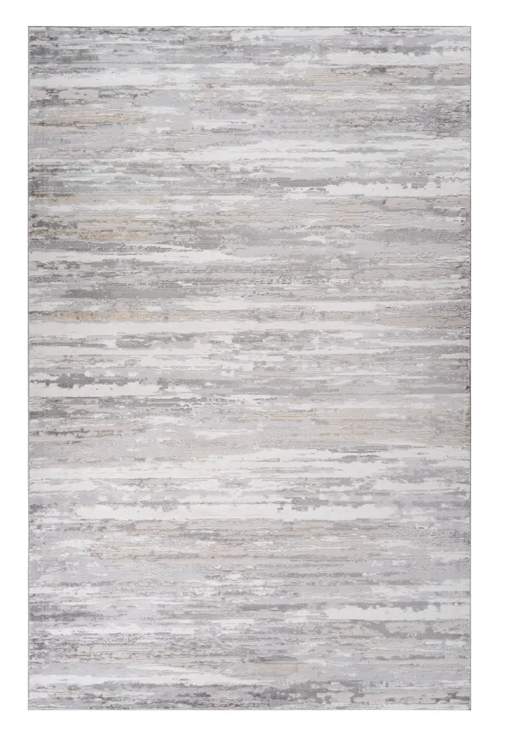 5' X 8' Beige and Gray Abstract Worn Faded Area Rug
