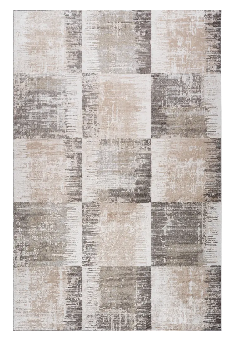 8' X 11' Beige and Brown Abstract Distressed Area Rug