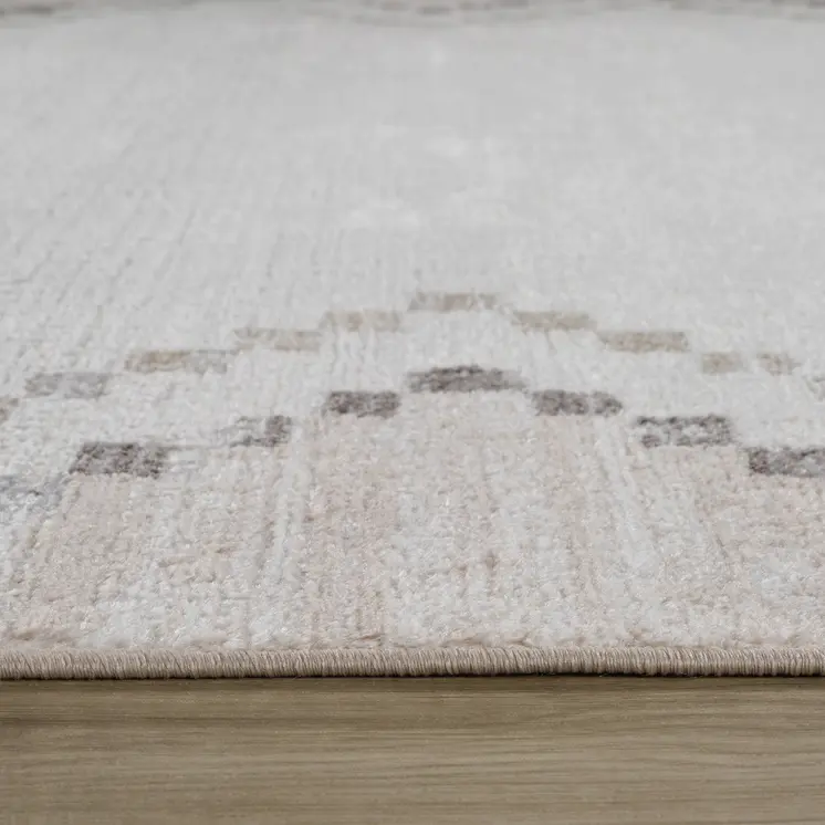 8' X 11' Beige and Brown Abstract Distressed Area Rug