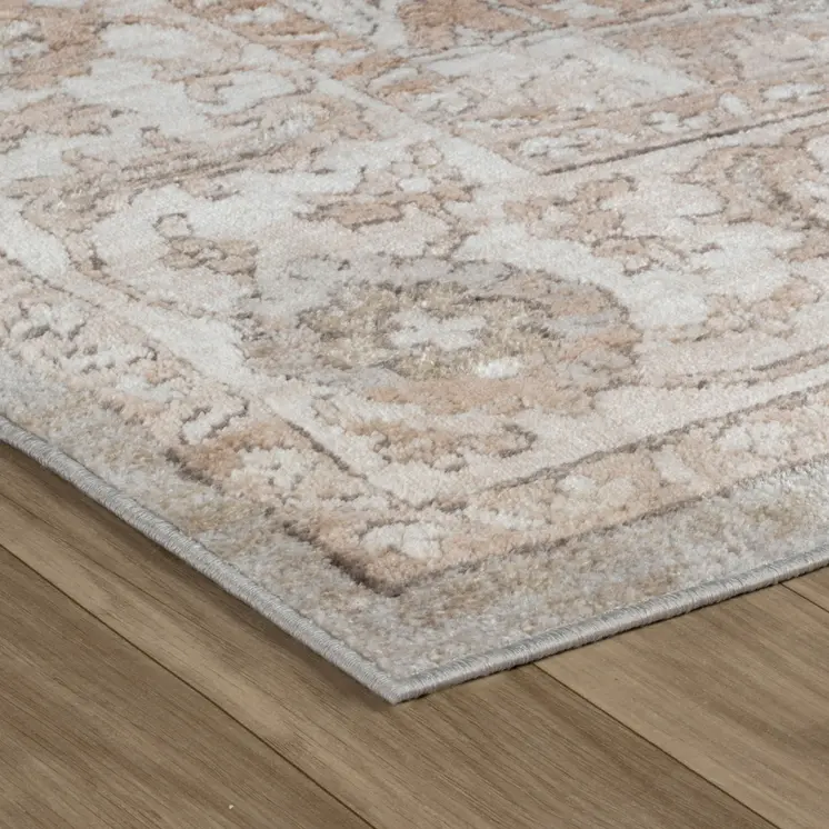 4' X 6' Beige and Gray Oriental Distressed Area Rug