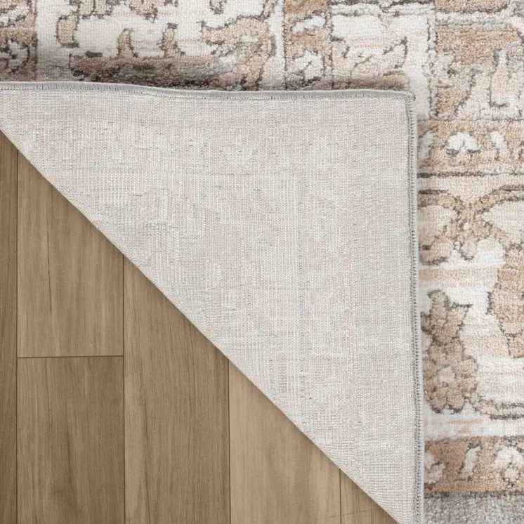 7' X 10' Beige and Gray Oriental Distressed Area Rug
